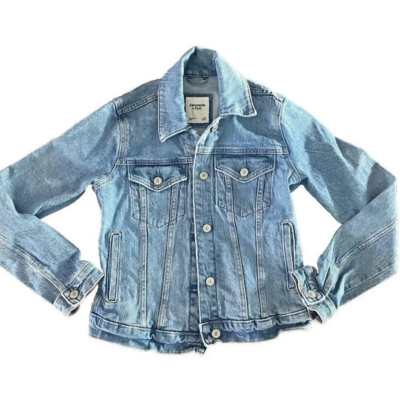 Abercrombie & Fitch Denim Jacket Medium Wash Women's Size XS - Picture 3 of 7
